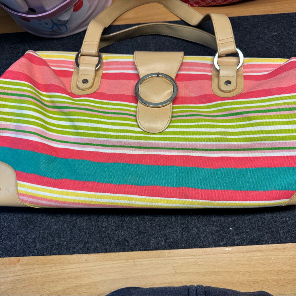 Bath & Body Works Multicolor Striped Shoulder Bag